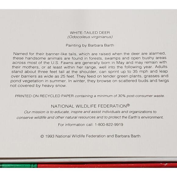 Vintage 1993 NWF Christmas Cards by Barbara Barth White - Lot of 10 Unused - Picture 2 of 10